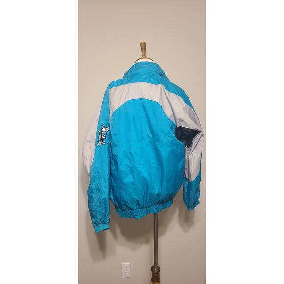 Vintage 90s Starter Florida Marlins Full Zip Hooded Windbreaker Jacket VTG Retro - Picture 3 of 10
